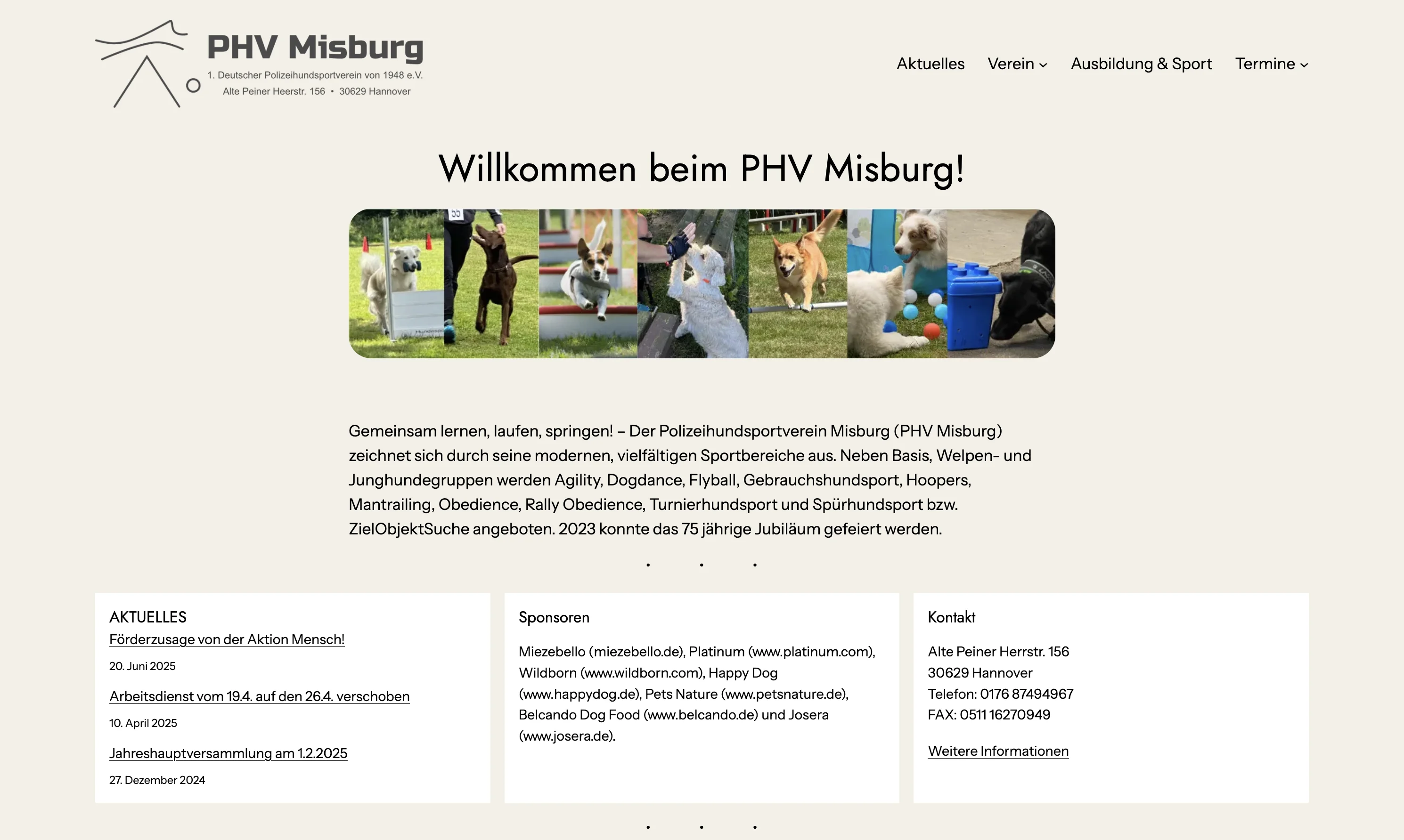 PHV Misburg Website